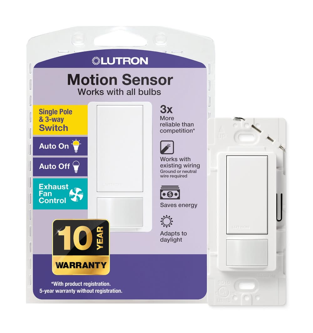 Lutron Maestro Single-pole/3-way 5 -Amp Occupancy Motion Sensor Light Switch , White