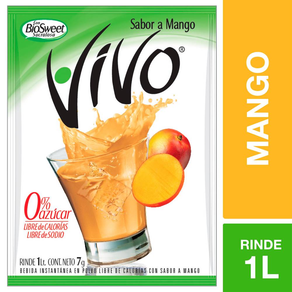 Vivo · Jugo en polvo sin azúcar sabor mango (7 g)