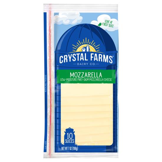 Crystal Farms Low-Moisture Part Skim Mozzarella Cheese Slices (10 ct)