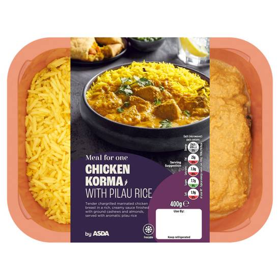 Asda Chicken Korma with Pilau Rice Meal for 1 400g