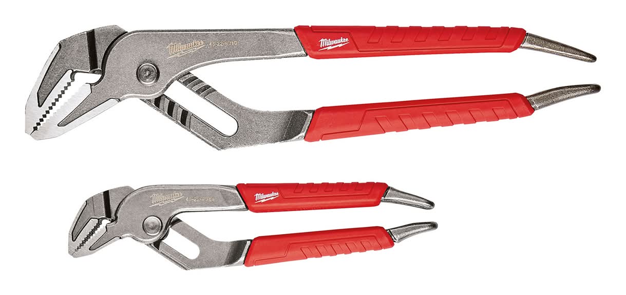 Milwaukee Groove Joint 2 Pc Forged Alloy Steel Straight Jaw Pliers Set 6 And 10 In. L