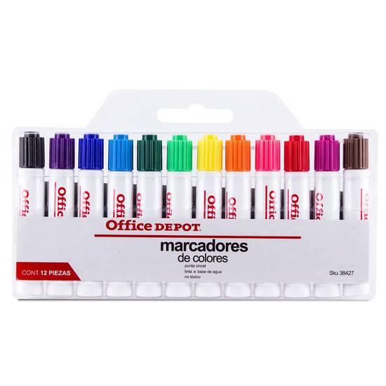 Marcadores Mágicos de Doble Punta Office Depot Colores surtidos 12 piezas