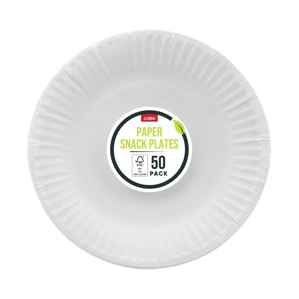 Coles Paper Snack Plates 50 pack