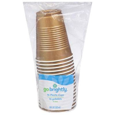 Amscan Plastic Cups, Gold (16 ct)