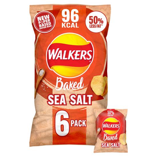 Walkers Baked Ready Salted Crisps 6pk