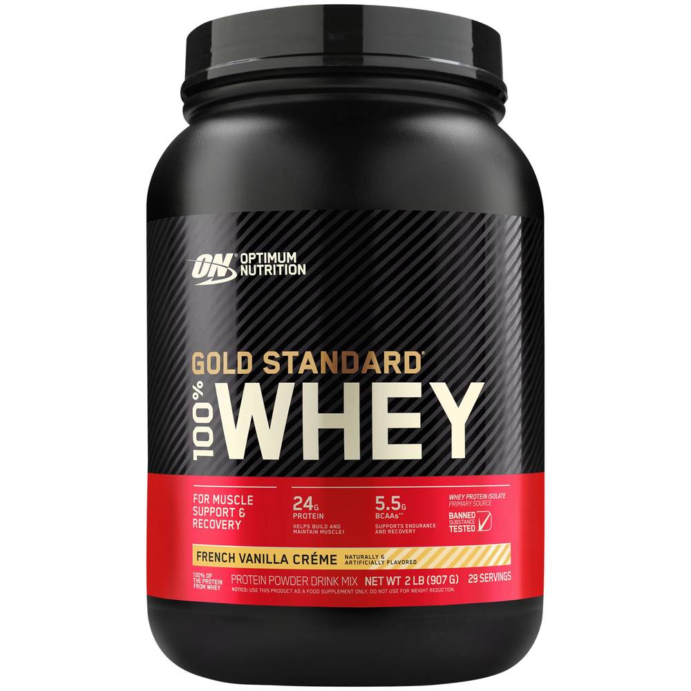 Optimum Nutrition Gold Standard 100% Whey Protein Powder, French Vanilla Creme (2 lbs)