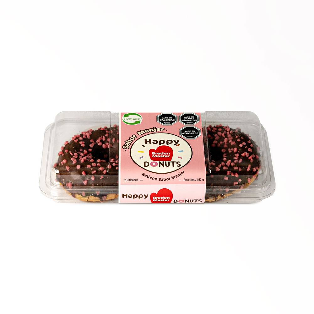 Bredenmaster pack donut relleno manjar (caja 2 u)