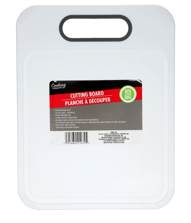 Cooking Concepts Cutting Boards With Grip, 8.5x11 in, White