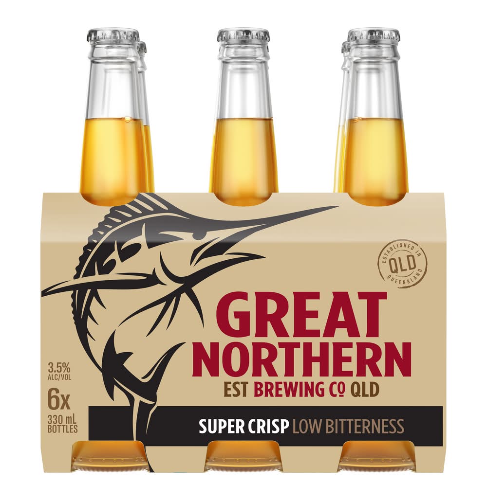 Great Northern Super Crisp Lager Bottle 330mL x Pack 6