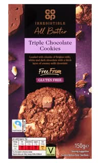 Co-op Irresistible All Butter Triple Chocolate Cookies 150g