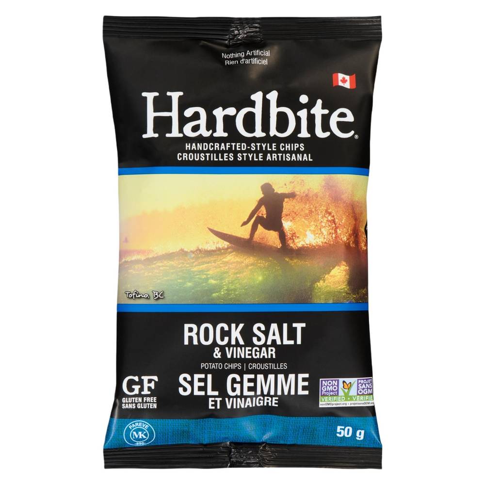 Hardbite Rock Salt & Vinegar Potato Chips (50g)