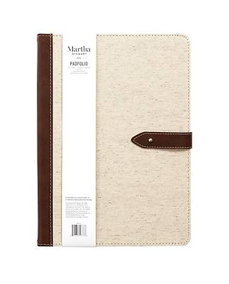 Martha Stewart Linen and Faux Leather Padfolio/Notepad, Multicolor (MS101Z)