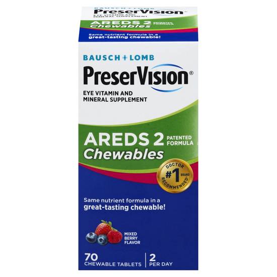 Bausch + Lomb Preservision Mixed Berry Flavor Chewable Tablets (70 ct)