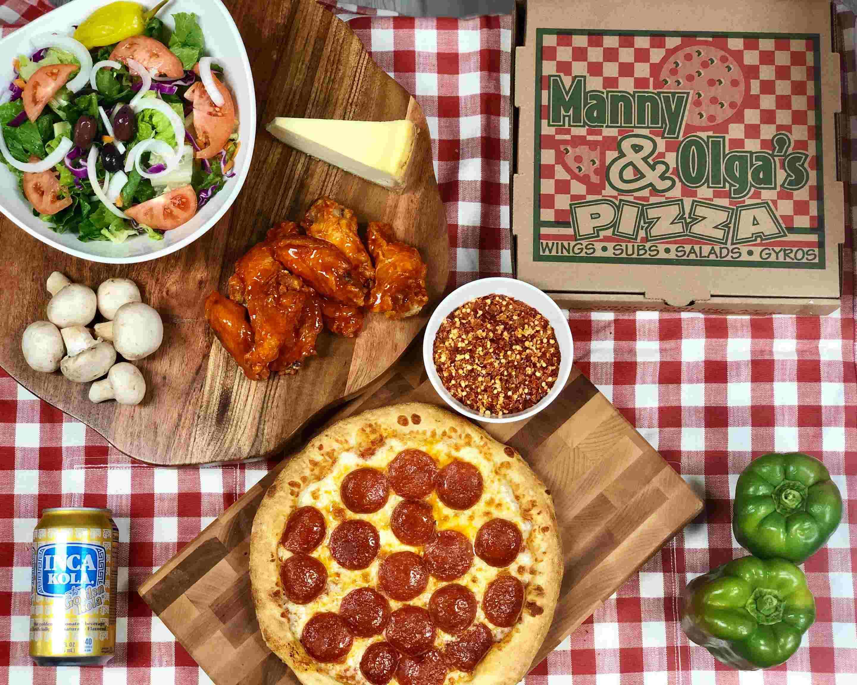 Pizza, Wings, and Salads