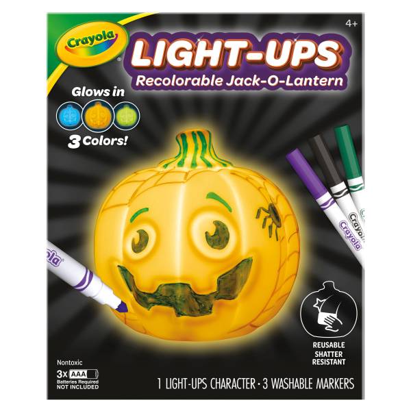 Crayola Light-Ups, Light Up Pumpkin, Reusable Coloring Toy, Glow in The Dark