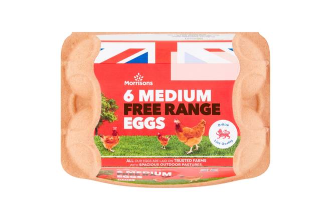 Morrisons Medium Free Range Eggs 6pk