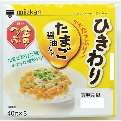 ミツカン　金のつぶ　たれたっぷり！たまご醤油たれひきわり　４０ｇ×３個入