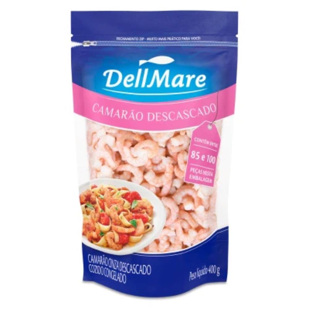 DellMare · Camarão cozido congelado sem casca 85/100 (400 g)