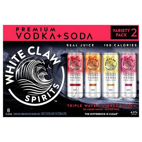 White Claw Spirits Vodka + Soda Drink (8 pack, 12 fl oz) (assorted)