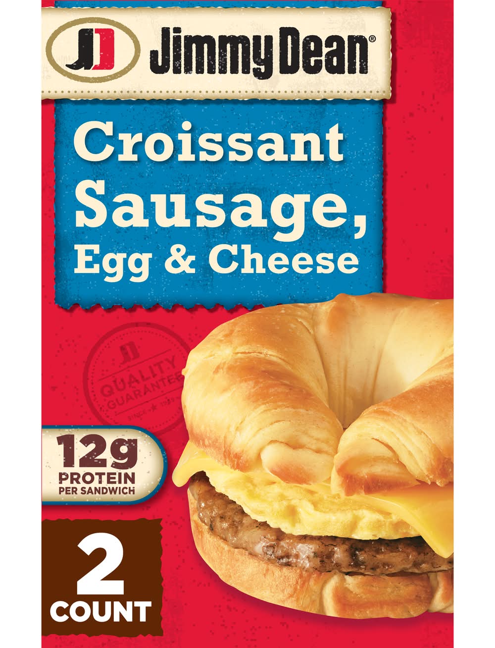 Jimmy Dean Croissant Breakfast Sandwiches, Sausage Egg & Cheese (9 oz, 2 ct)
