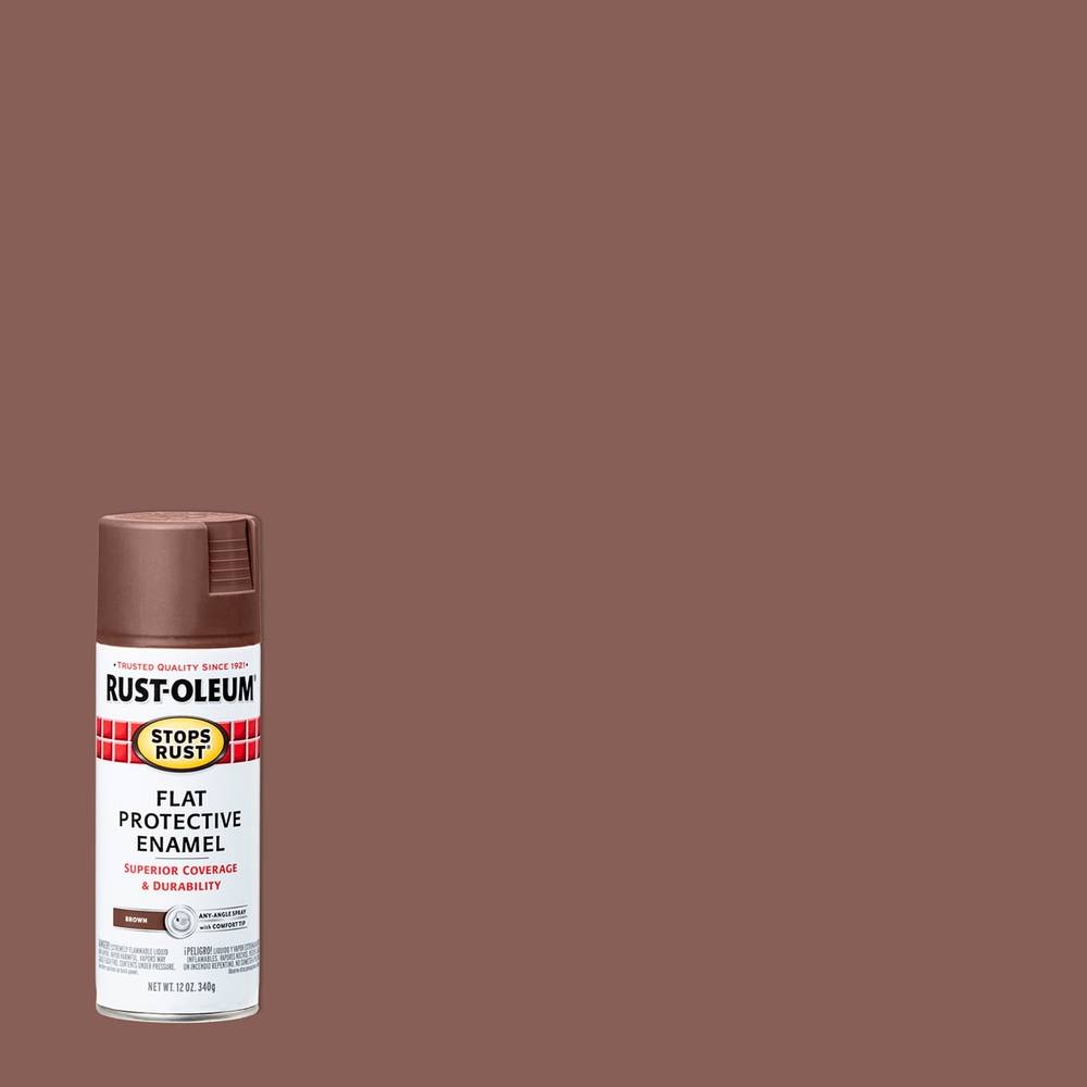 Rust-Oleum Stops Rust Flat Brown Spray Paint (NET WT. 12-oz) | 214085