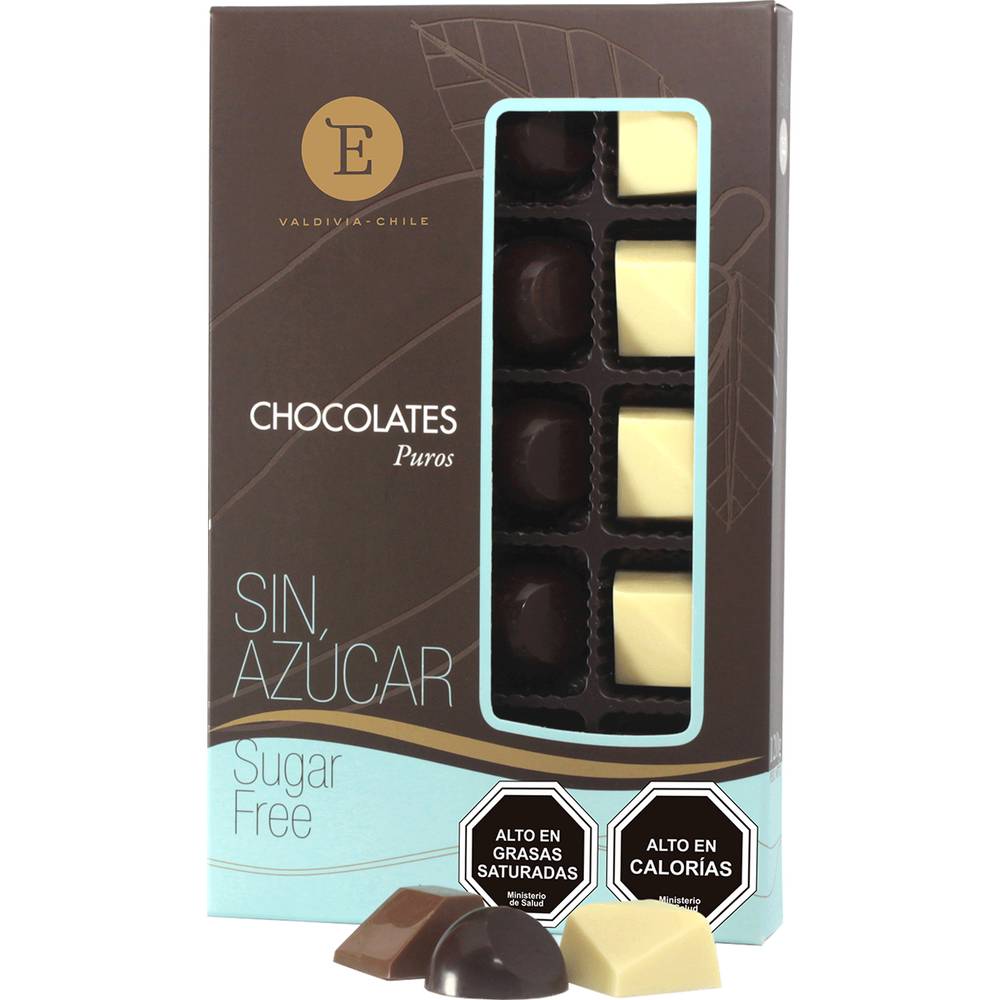 Entrelagos chocolate puro sin azúcar (caja 109 g)