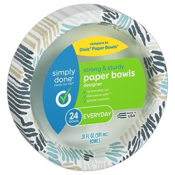 Simply Done Designer Paper Bowls (24 ct)