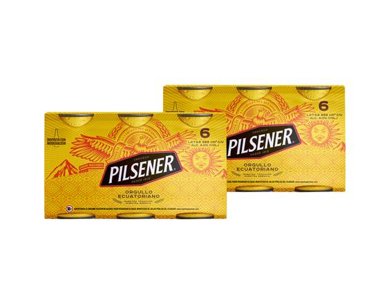 2 Sixpack Cervezas Pilsener 473ml Clásica