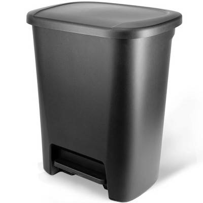 Hefty Dual Function Trash Can 20 Gallon, XL, Black