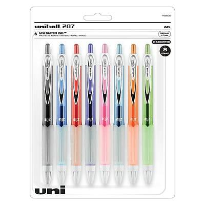 Uni-Ball 207 Assorted Barrels & Colors Medium Point 0.7 mm Gel Pens (8 ct)