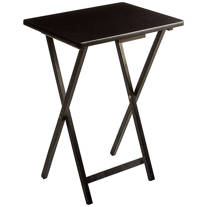 Mesa auxiliar de madera de caucho Simply Essential™ color negro