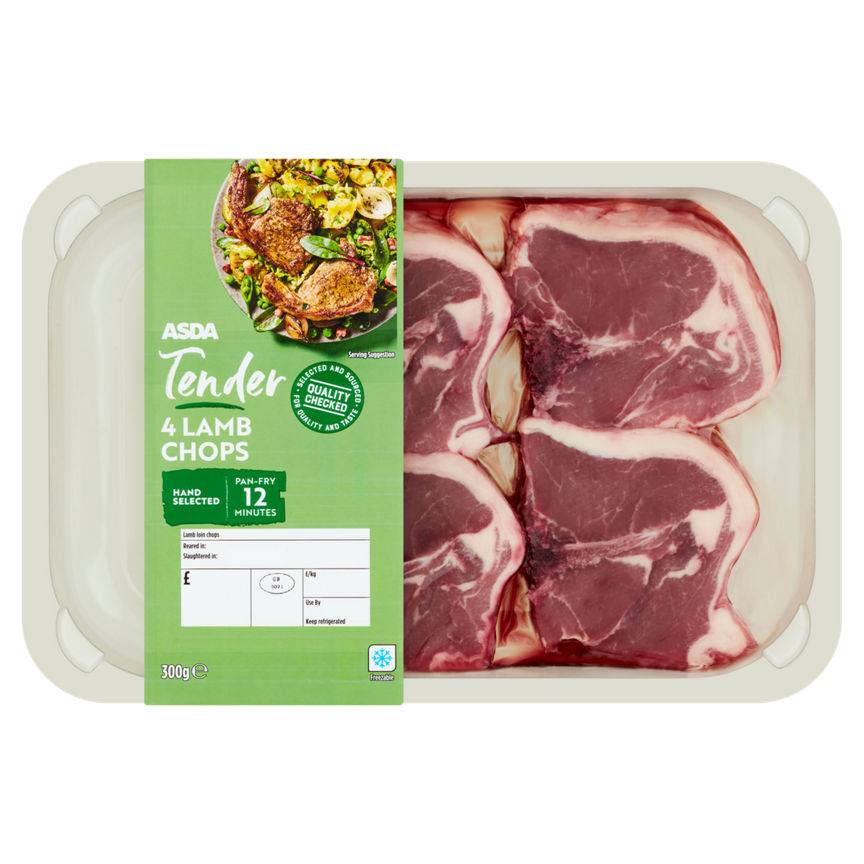 Asda 4 Tender Lamb Chops 300g