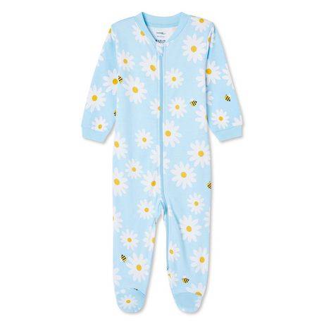 George Baby Girls'' Printed Sleeper (Color: Blue, Size: 12-18 Months)
