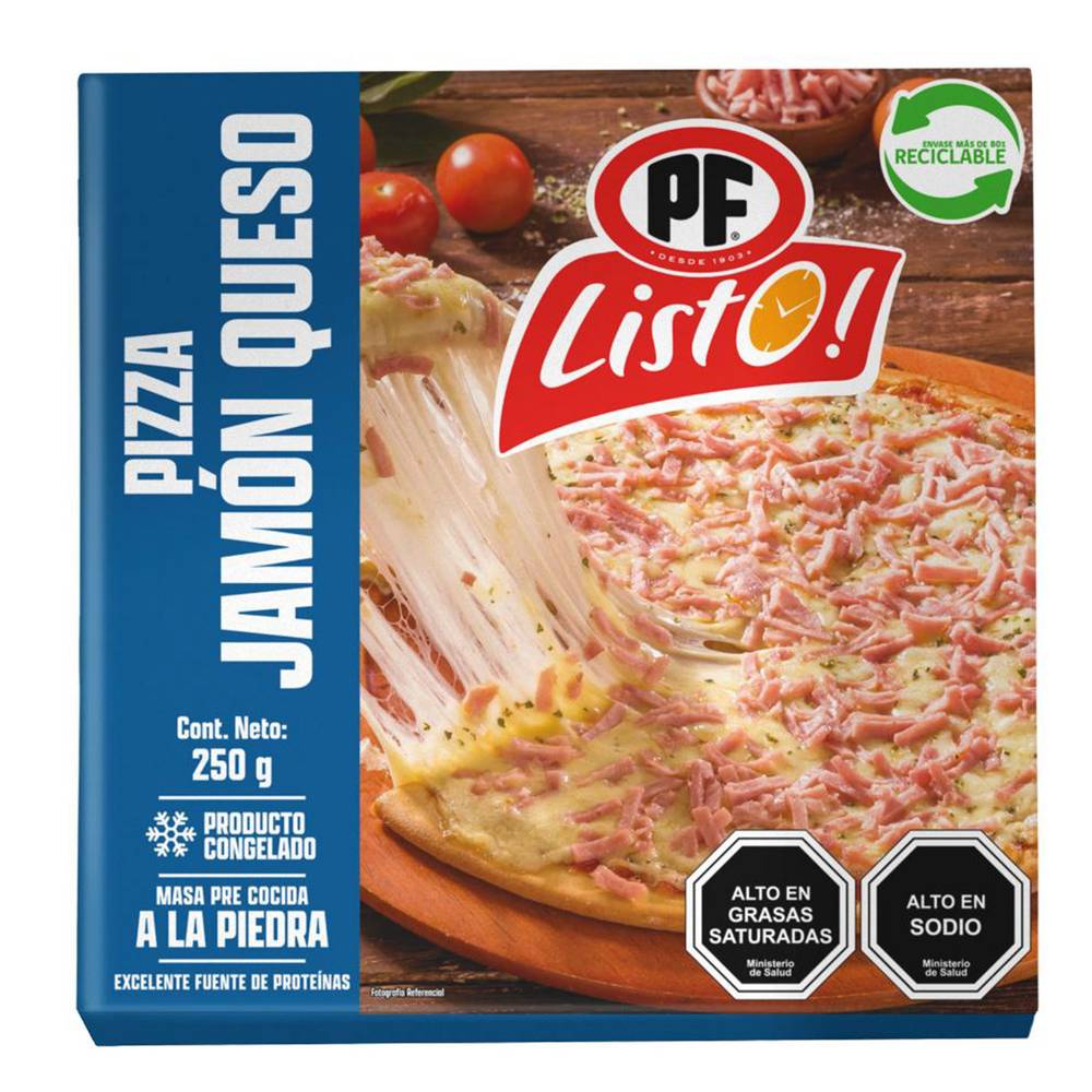 Pf listo pizza jamón queso (caja 250 g)