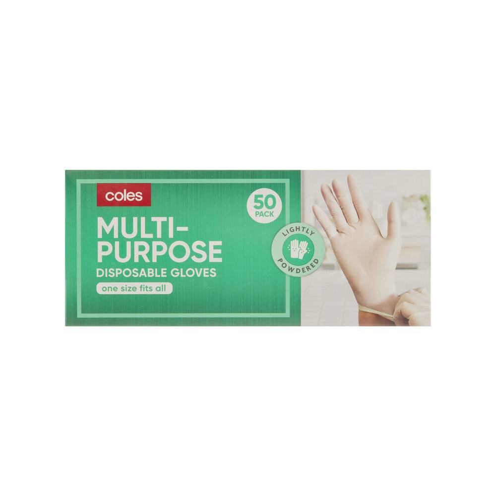 Coles Multi Purpose Disposable Gloves 50 pack