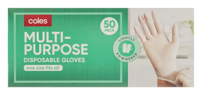 Coles Multi Purpose Disposable Gloves (50 pack)