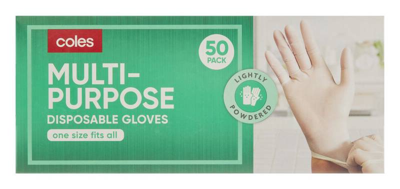 Coles Multi Purpose Disposable Gloves (50 pack)