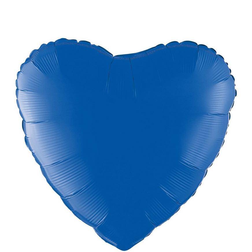 Uninflated 17in Blue Heart Foil Balloon