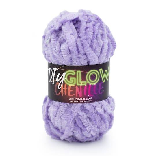 Lion Brand Yarn Diy Glow Chenille Yarn, Purple