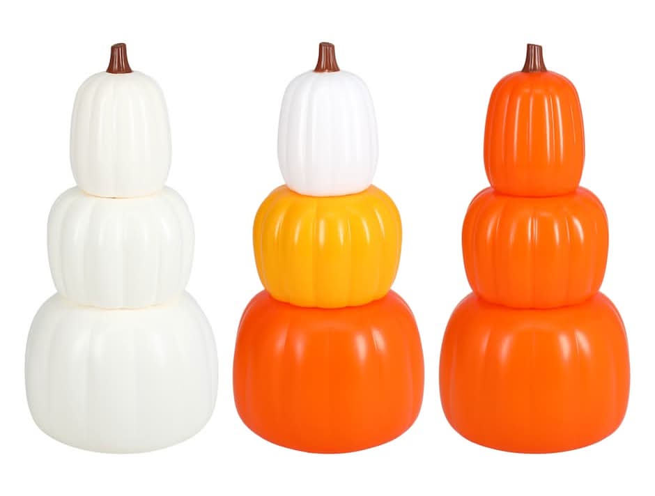 Seasonal Collection Stacked Pumpkin Decor, Assorted Colors, 1-ct.