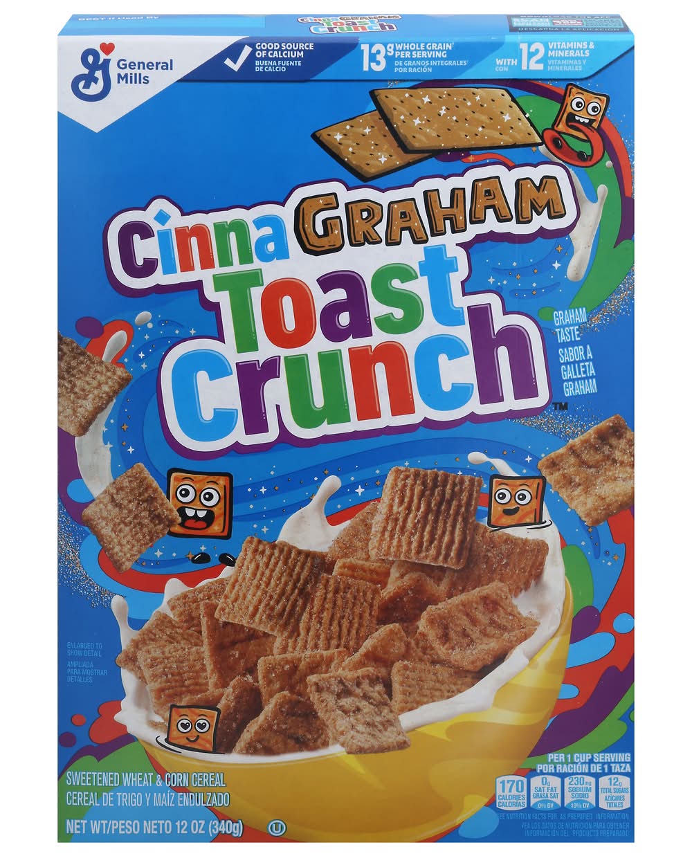 Cinnamon Toast Crunch Cinnagraham Sweetened Wheat & Corn Cereal (12 oz)