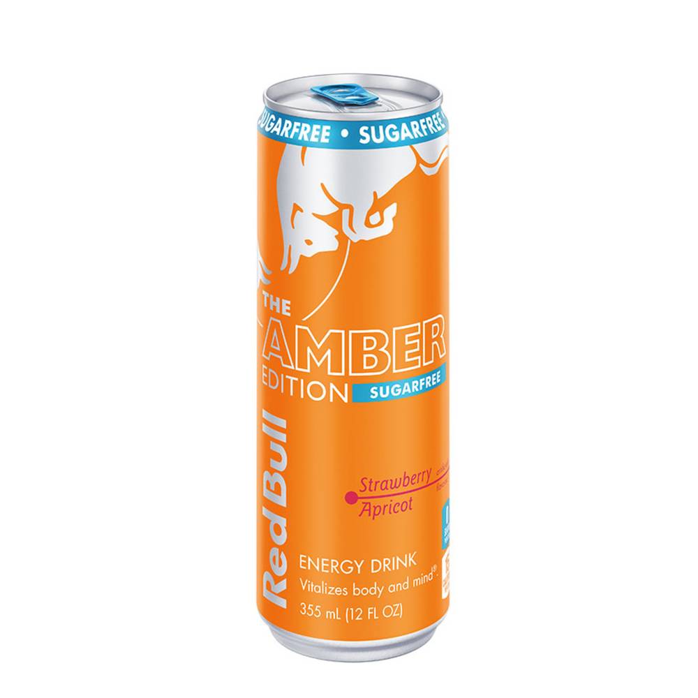 Red Bull Amber Edition Sugar Free Energy Drink, Strawberry-Apricot (12 fl oz)