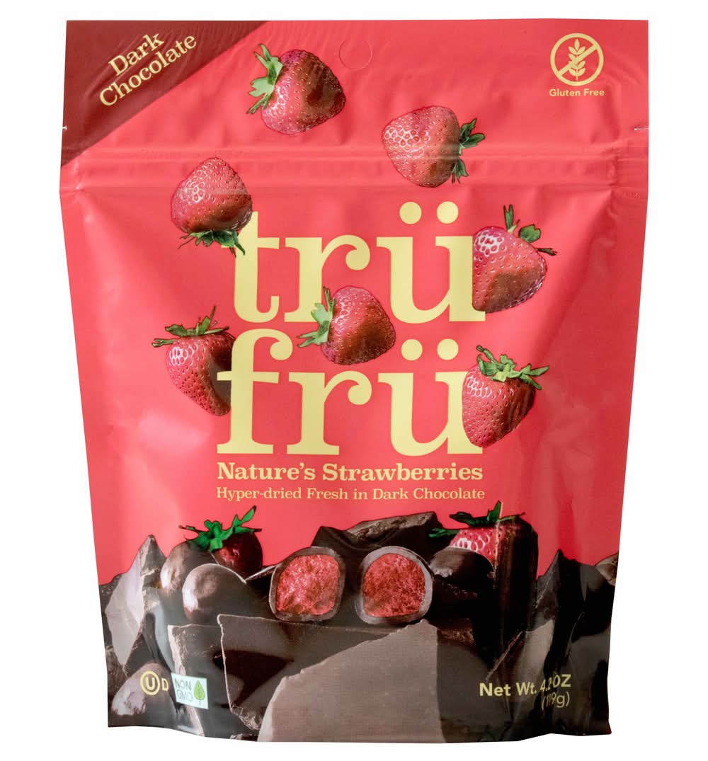 Tru Fru Freeze Dried Strawberries Covered In Dark Chocolate, 4.2 Oz