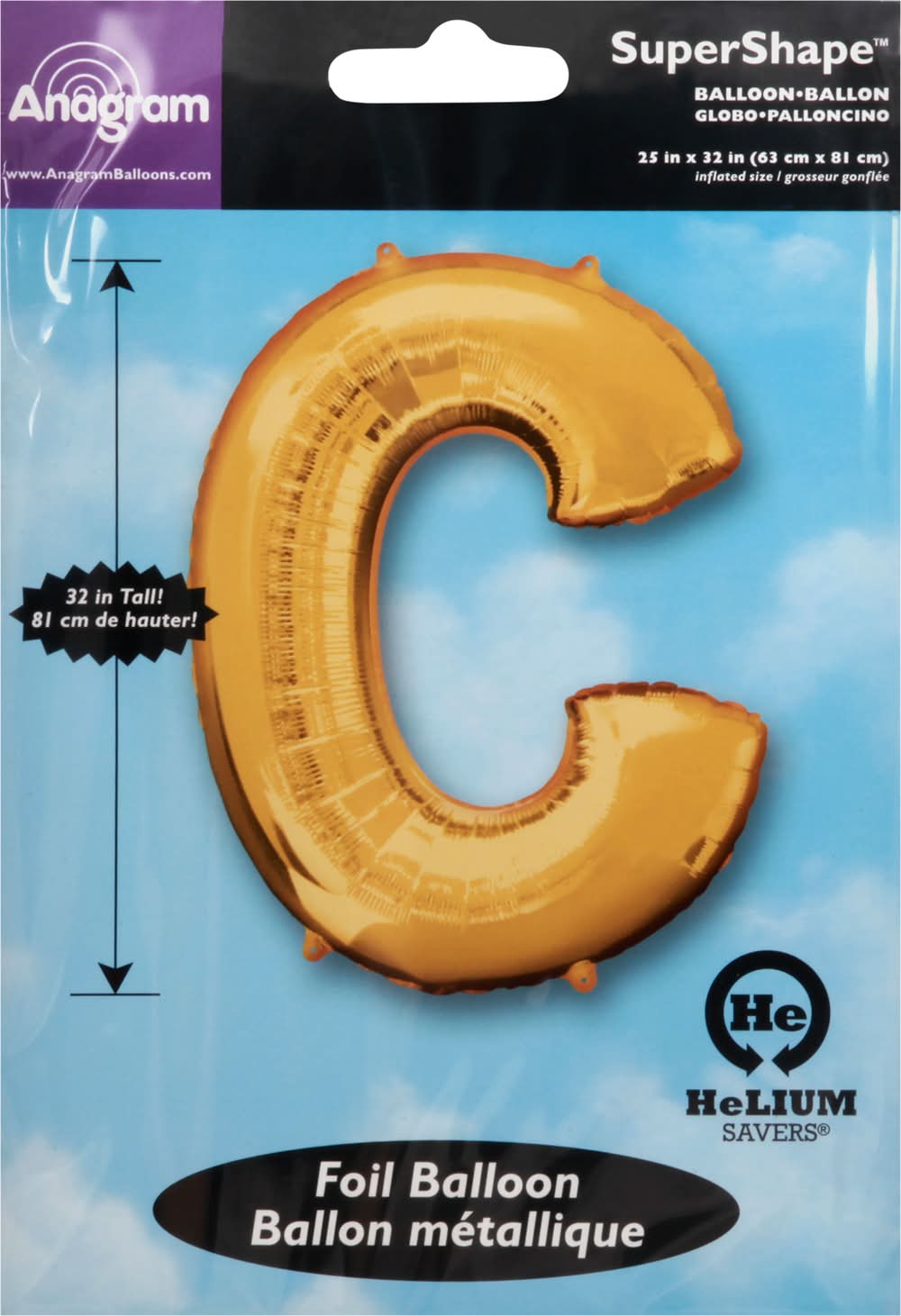 Inflated 32" Gold Letter Foil Balloon