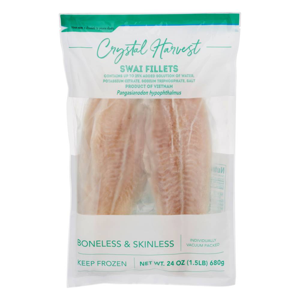 Crystal Harvest Boneless & Skinless Swai Fillets (24 oz)