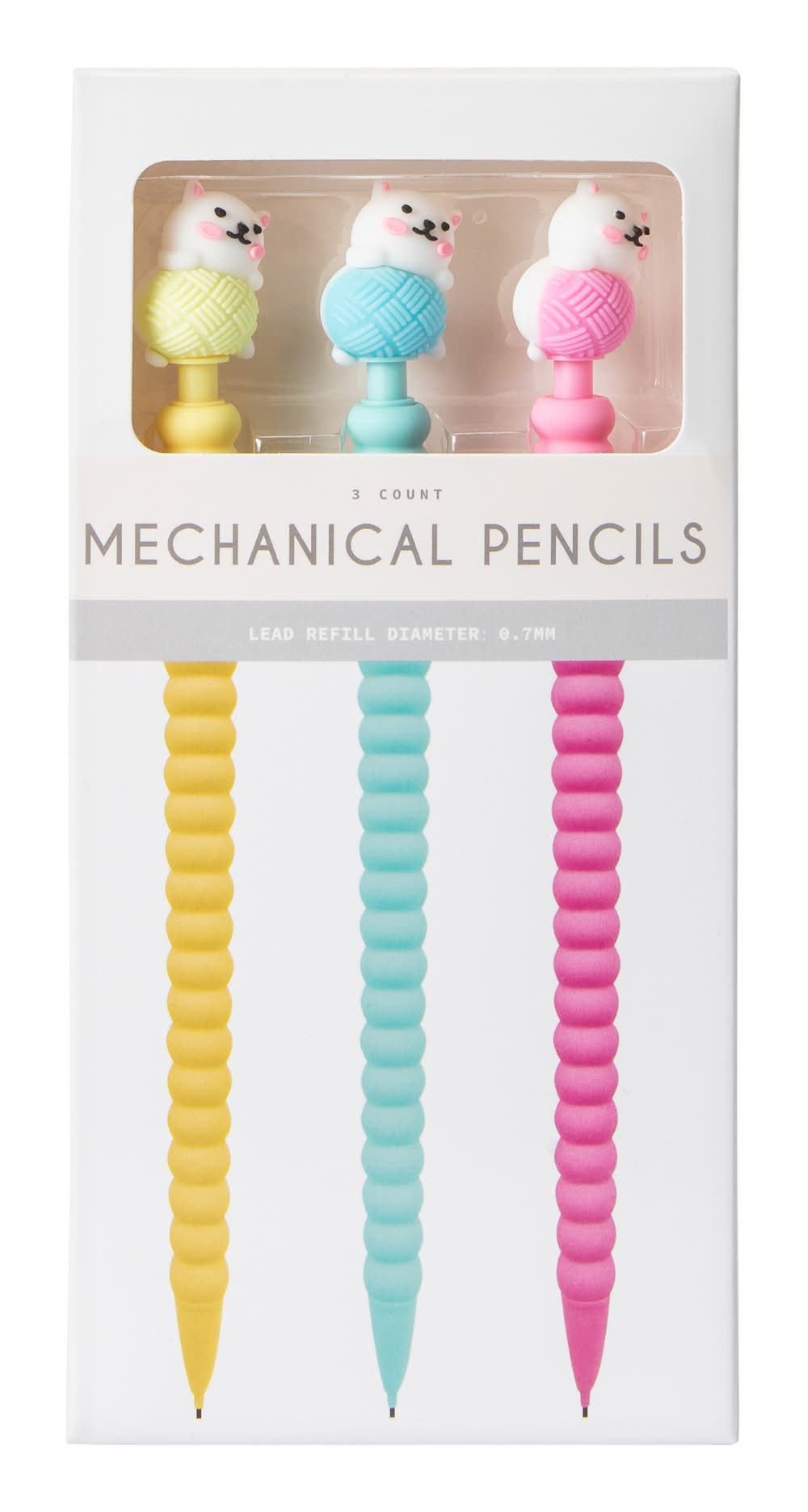Kawaii Topper Mechanical Pencils 3-Count Cat