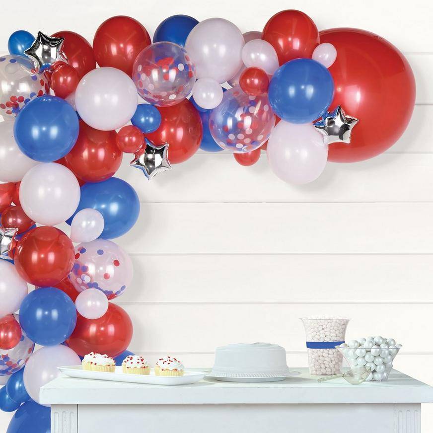 Party City Uninflated Air-Filled Patriotic Balloon Garland Kit (multi)