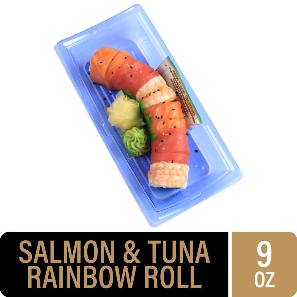 Private Selection Salmon and Tuna Rainbow Sushi Roll By Zenshi (9 oz, 10 ct)