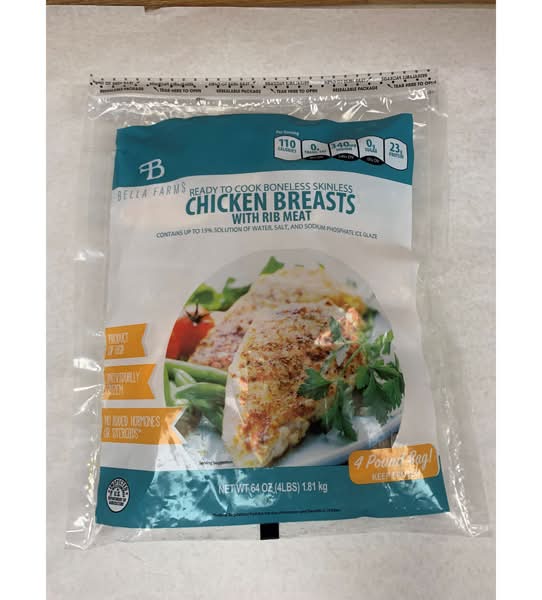 Bella Farms Boneless Skinless Chicken Breast With Rib Meat (4 lbs)