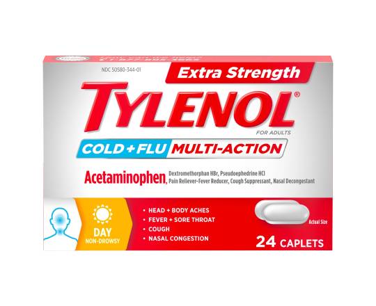 Tylenol Extra Strength Cold + Flu Multi-Action Daytime Caplets ( 24 ct) (1.28 oz)